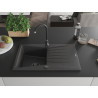 Mexen Cesar гранитна мивка с 1 камера и отцеждач 775 x 470 mm, черна на петна,