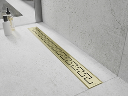 Mexen Flat M15 линеен сифон 90 cm, златисто четкан - 1A24090-15