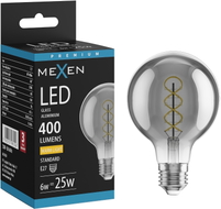 Mexen Vintis LED крушка с нажежаема спирала E27, G80, 6W, Топла - 2700K, 400 lm, димирано