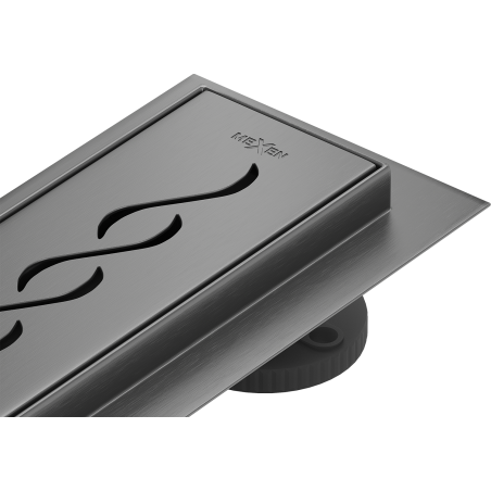 Mexen Flat 360° M18 ъглов линеен сифон 90 см, четка gun gray - 1E23090-40
