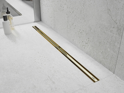 Mexen Flat 360° Slim линеен отток въртящ се 100 см, златен - 1541100