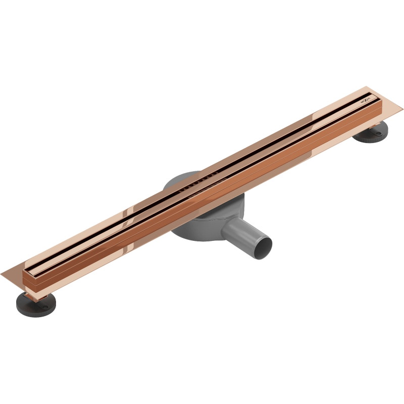 Mexen Flat 360° Slim линеен въртящ се сифон 50 см, розово злато - 1641050