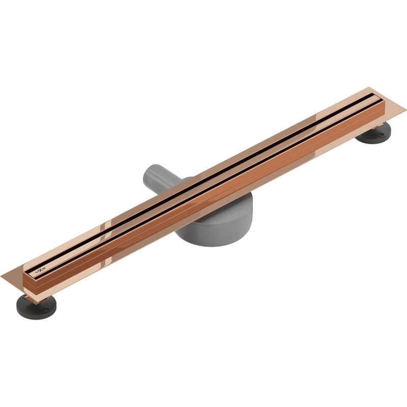 Mexen Flat 360° Slim линеен въртящ се сифон 50 см, розово злато - 1641050
