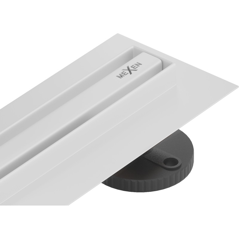 Mexen Flat 360° Slim линеен въртящ се сифон 130 см, бял - 1241130