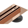 Mexen Flat 360° Slim линеен въртящ се сифон 130 см, розово злато - 1641130