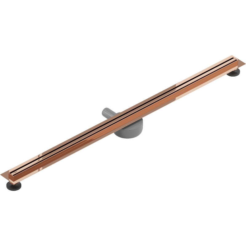 Mexen Flat 360° Slim въртящ се линеен сифон 140 см, розово злато - 1641140