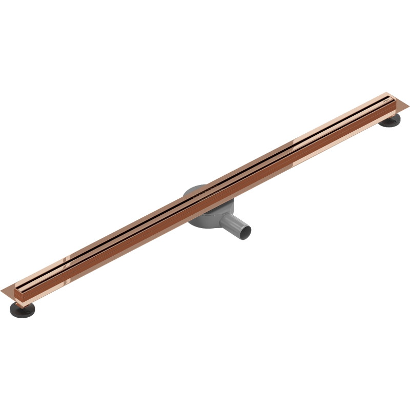 Mexen Flat 360° Slim въртящ се линеен сифон 140 см, розово злато - 1641140