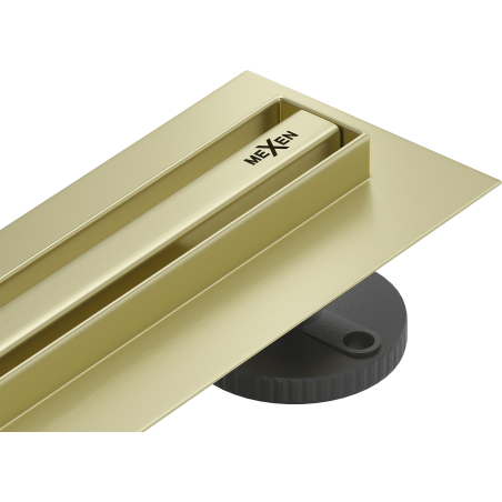 Mexen Flat 360° Slim въртящ се линеен сифон 80 см, златист мат - 1A41080