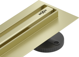 Mexen Flat 360° Slim въртящ се линеен отвод 150 см, златист матов - 1A41150