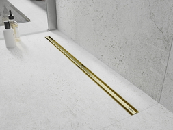 Mexen Flat 360° Slim въртящ се линеен отвод 150 см, златист матов - 1A41150