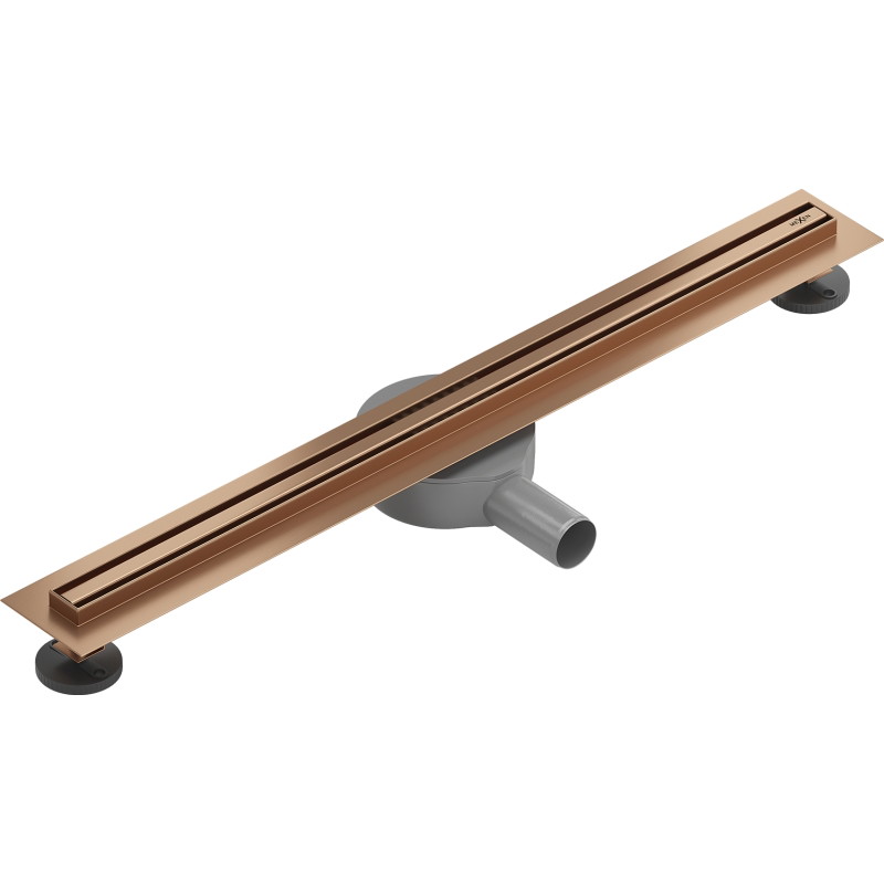 Mexen Flat 360° Slim въртящ се линеен сифон 50 см, четкана мед - 1C41050