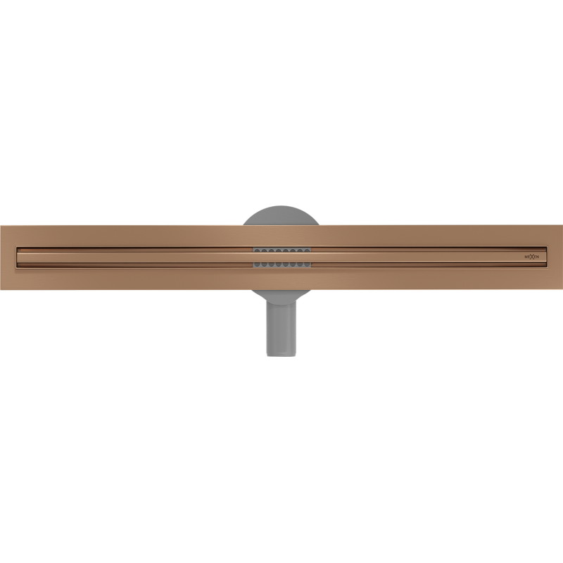 Mexen Flat 360° Slim въртящ се линеен отвор 60 см, четкана мед - 1C41060
