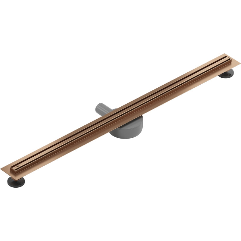 Mexen Flat 360° Slim линеен въртящ се сифон 80 см, четкан мед - 1C41080