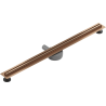 Mexen Flat 360° Slim линеен въртящ се сифон 80 см, четкан мед - 1C41080