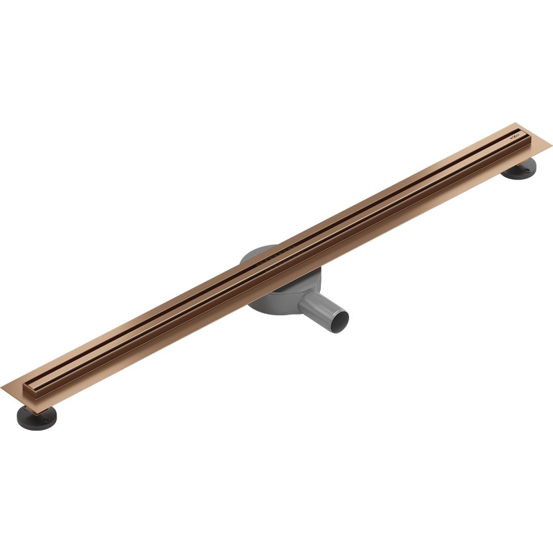 Mexen Flat 360° Slim линеен въртящ се сифон 90 см, четкана мед - 1C41090