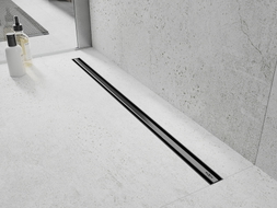 Mexen Flat 360° Slim линеен въртящ се сифон 120 см, четкано оръжейно сиво - 1E41120