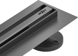 Mexen Flat 360° Slim линеен въртящ се сифон 140 см, четкано оръжейно сиво - 1E41140