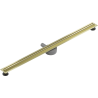 Mexen Flat 360° Slim линеен въртящ се сифон 130 см, златисто четкан - 1A41130