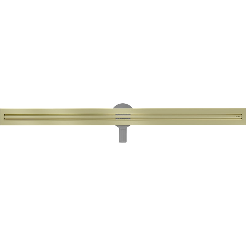 Mexen Flat 360° Slim линеен въртящ се сифон 130 см, златисто четкан - 1A41130