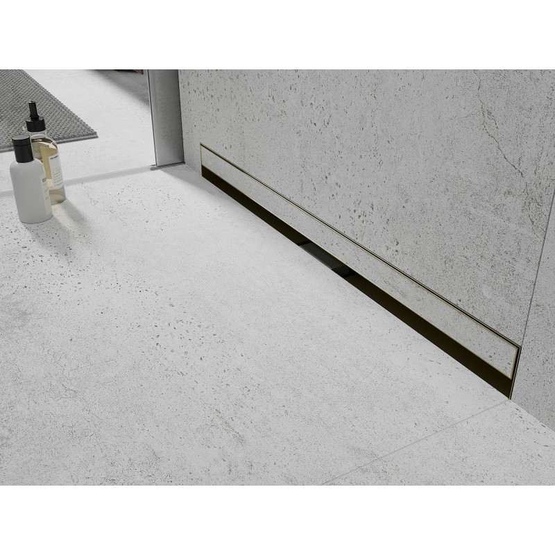 Mexen Flat Wall линеен стенен сифон 2в1 70 см, златисто матов - 1A30070