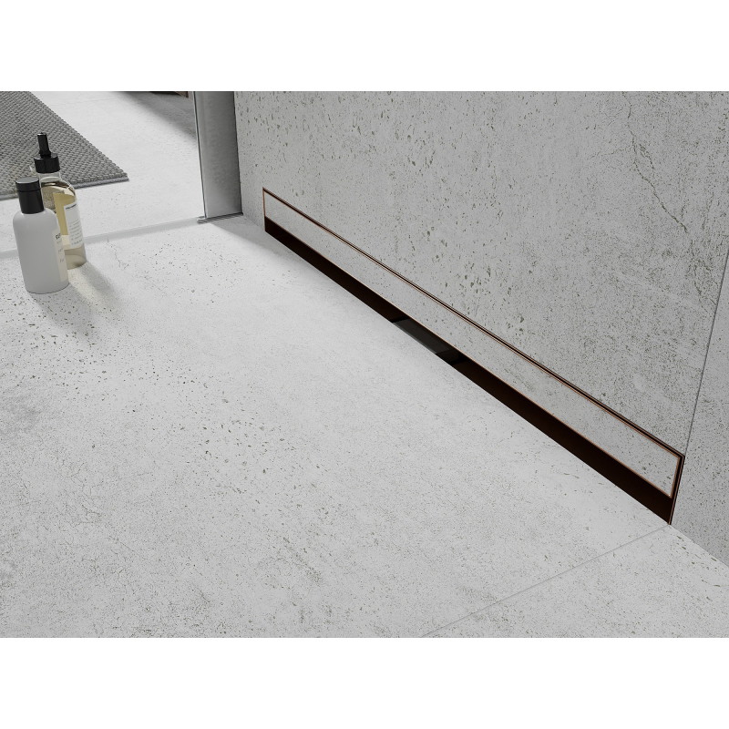 Mexen Flat Wall линеен стенен сифон 2в1 110 см, матирана мед - 1C30110