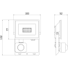 Mexen Luxpro+ LED прожектор с датчик за движение, 10W, Студена светлина - 6500K, 1100