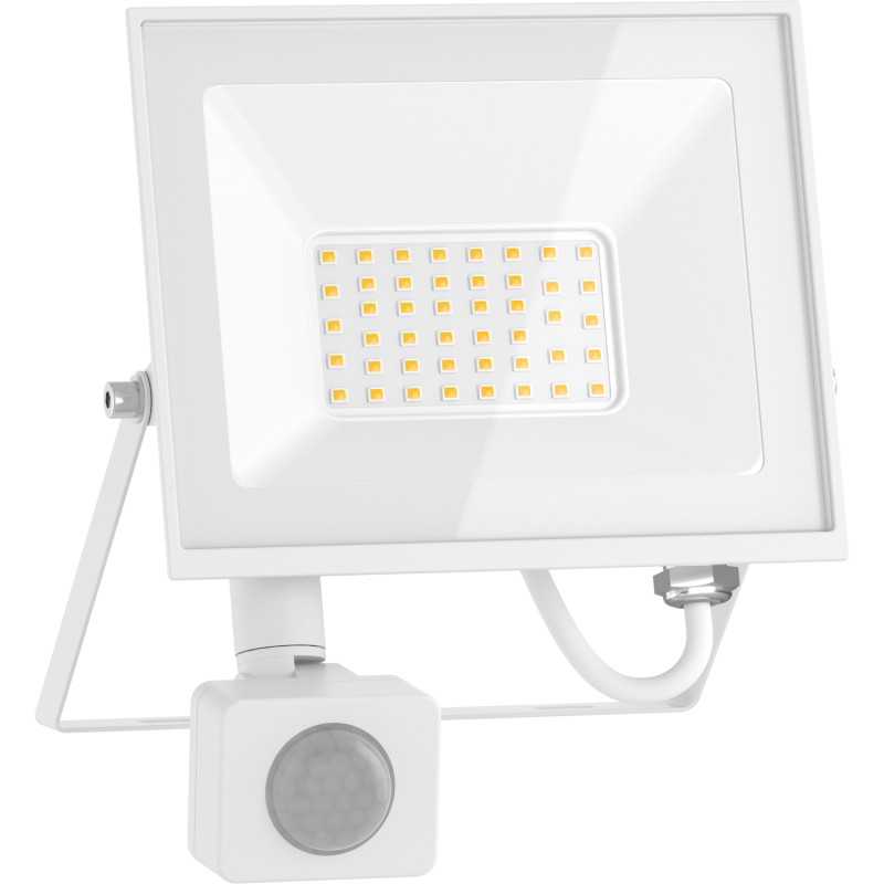 Mexen Luxpro+ LED прожектор със сензор за движение, 30W, Неутрална - 4000K, 3300 lm, бял