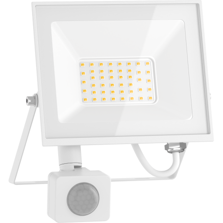Mexen Luxpro+ LED прожектор със сензор за движение, 30W, Неутрална - 4000K, 3300 lm, бял