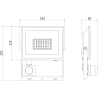 Mexen Luxpro+ LED прожектор с датчик за движение, 30W, Студена - 6500K, 3300 lm, бял