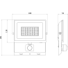 Mexen Luxpro+ LED прожектор с датчик за движение, 50W, Неутрален - 4000K, 5500 lm, бял