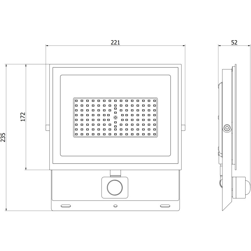 Mexen Luxpro+ LED прожектор с датчик за движение, 70W, Неутрален - 4000K, 7700 lm, бял