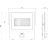 Mexen Luxpro+ LED прожектор с датчик за движение, 70W, Студена - 6500K, 7700 lm, бял