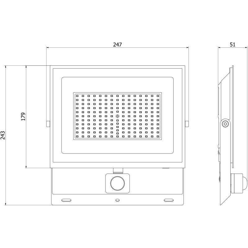 Mexen Luxpro+ LED прожектор с датчик за движение, 100W, Студено - 6500K, 11000 lm, бял