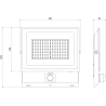 Mexen Luxpro+ LED прожектор със сензор за движение, 100W, Студена - 6500K, 11000 lm,