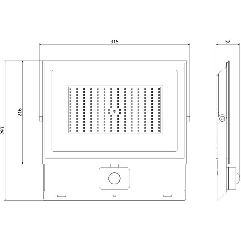 Mexen Luxpro+ LED прожектор с датчик за движение, 150W, Неутрална - 4000K, 16500 lm,