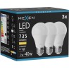 Mexen Nova 3x LED крушка E27, A60, 7W, Топла - 3000K, 735 lm - L100-E27-0730-01x03