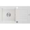 Mexen Pablo гранитна мивка с 1 отделение със сушилник 752 x 436 мм, бяла,