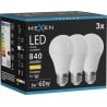 Mexen Nova 3x LED крушка E27, A60, 8W, Топла - 3000K, 840 lm - L100-E27-0830-01x03
