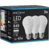 Mexen Nova 3x LED крушка E27, A60, 8W, Неутрална - 4000K, 840 lm - L100-E27-0840-01x03