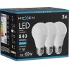 Mexen Nova 3x LED крушка E27, A60, 8W, Студена - 6500K, 840 lm - L100-E27-0865-01x03