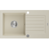 Mexen Pablo гранитна мивка с 1 гнездо и отцедник 752 x 436 мм, бежова, с хромиран