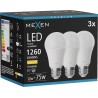 Mexen Nova 3x LED крушка E27, A60, 12W, Топла - 3000K, 1260 lm - L100-E27-1230-01x03