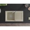 Мехен Пабло гранитна мивка с една камера и отцедник 752 x 436 mm, бежова, сифон хром - 6510751010-69