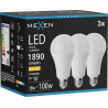 Mexen Nova 3x LED крушка E27, A70, 18W, Топла - 3000K, 1890 lm - L100-E27-1830-01x03