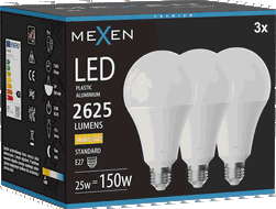Mexen Nova 3x LED Крушка E27, A95, 25W, Топла - 3000K, 2625 lm - L100-E27-2530-01x03