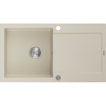 Mexen Leo гранитна мивка с 1 корито с капак 900 x 500 мм, бежова, хромиран сифон