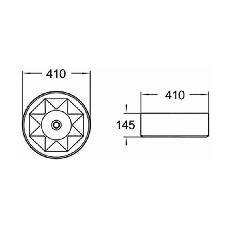 Mexen Clarisa умивалник за монтаж на плот 41 x 41 см, бял/сребърен - 22074154