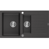 Mexen Matias гранитна мивка с 1,5 камери и сушилник 900 x 505 мм, черна на петна,