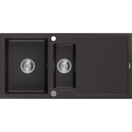 Mexen Andres гранитна мивка с 1,5 камери и отцедник 1000 x 500 мм, черен/златен