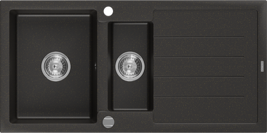 Mexen Andres гранитна мивка с 1,5 камери и отцедник 1000 x 500 мм, черен/златен